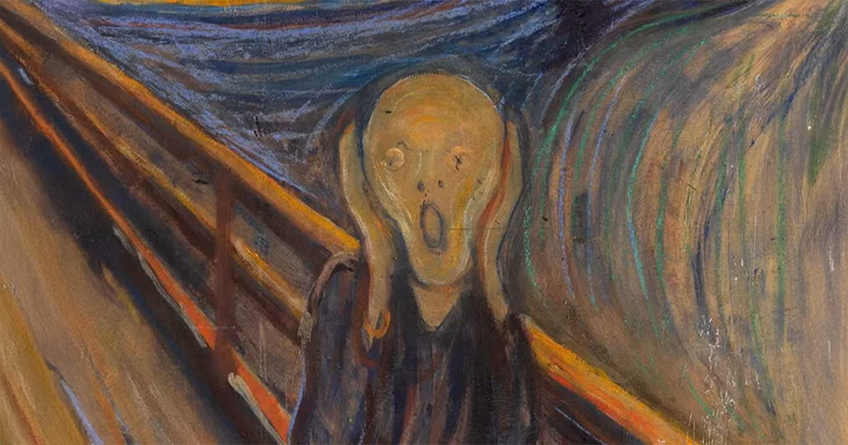 Abstract dark gradient with the word fear